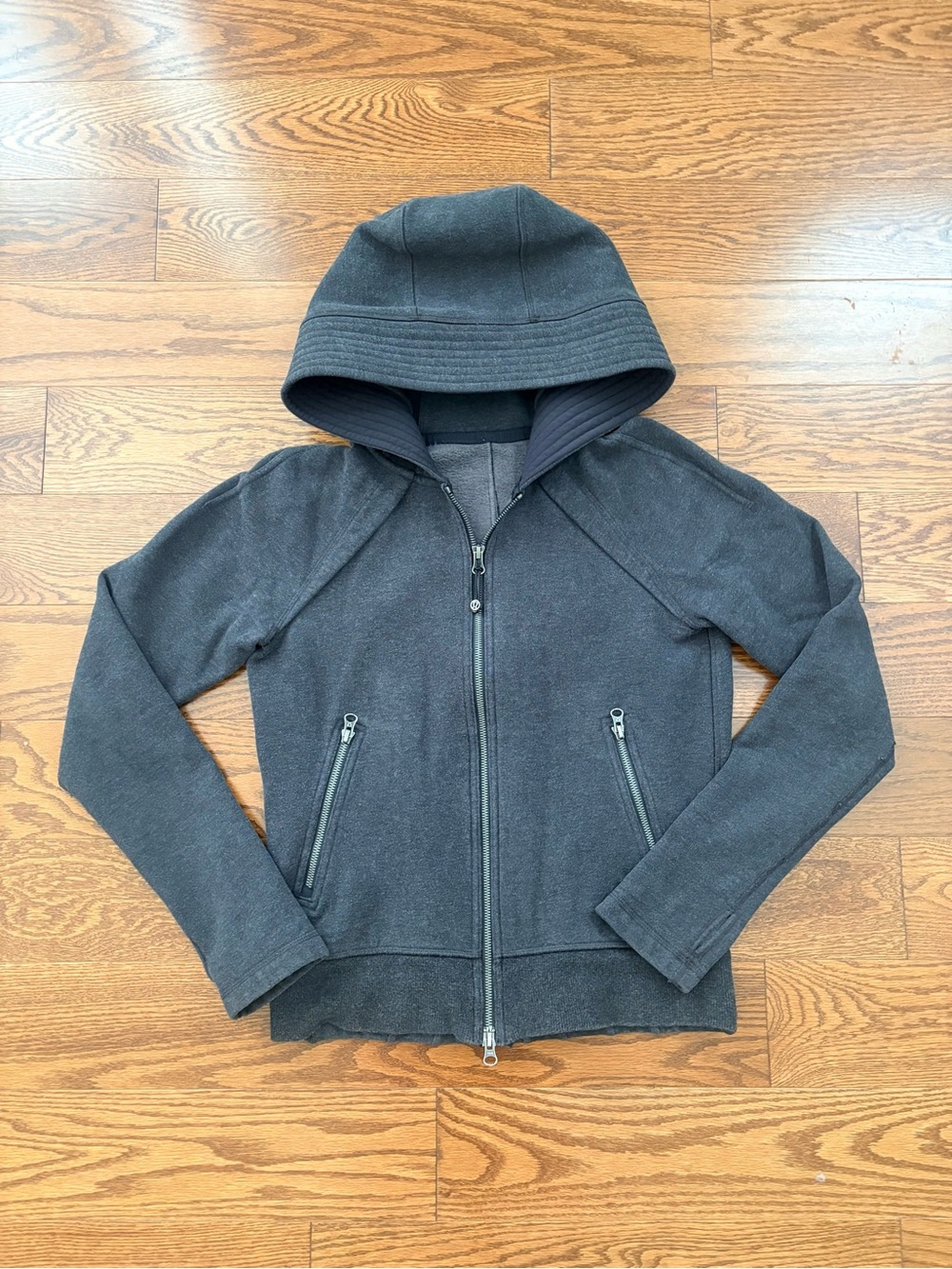 Lululemon Hooded Zip Jacket - Charcoal Gray Size 4